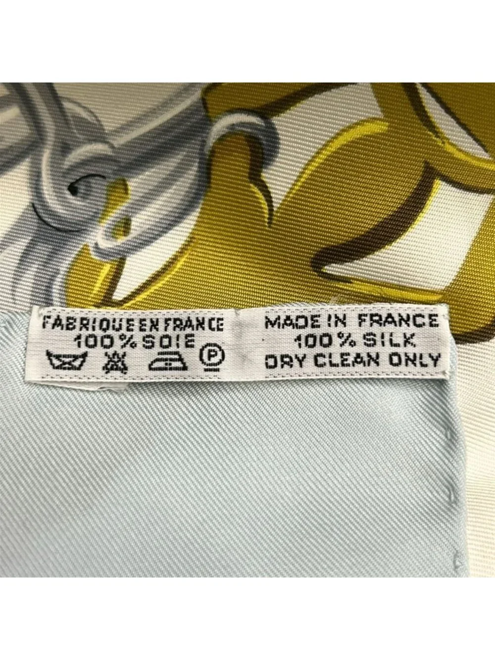 Hermes Scarf Carre 90 Ivory Light Blue Multi Brides de Gala
